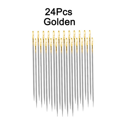 12/24 gab. Aklās adatas Vecāka gadagājuma cilvēkiem, adatas puses caurums, roku šūšana mājsaimniecības nerūsējošā tērauda šūšana bez vītnes vītņošanas rotaslietas