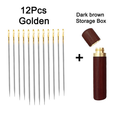 12/24 gab. Aklās adatas Vecāka gadagājuma cilvēkiem, adatas puses caurums, roku šūšana mājsaimniecības nerūsējošā tērauda šūšana bez vītnes vītņošanas rotaslietas