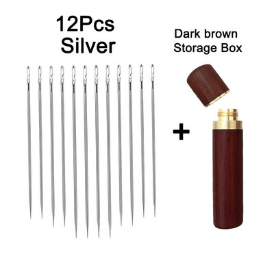 12/24 gab. Aklās adatas Vecāka gadagājuma cilvēkiem, adatas puses caurums, roku šūšana mājsaimniecības nerūsējošā tērauda šūšana bez vītnes vītņošanas rotaslietas