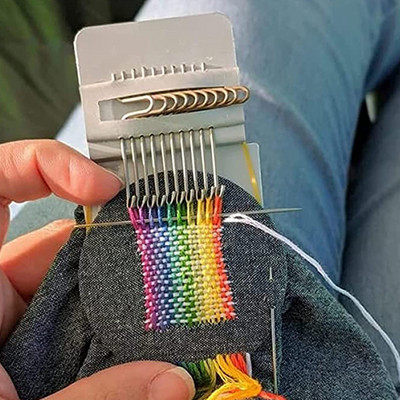 1 PC Mini Darning Lom Machine, DIY apģērbu šūšanas maza stelliņa, maza stelliņa, kas paredzēta drupināšanas mašīnai ar instrukciju piederumiem
