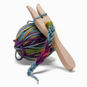 Направи си сам ръчно изработена дървена вилица за плетене на игла с голямо ухо за плетене на гоблени за плетене на букови принадлежности Инструменти за плетене на вилица за плетене вилица ръчно изработена плетка W5A2