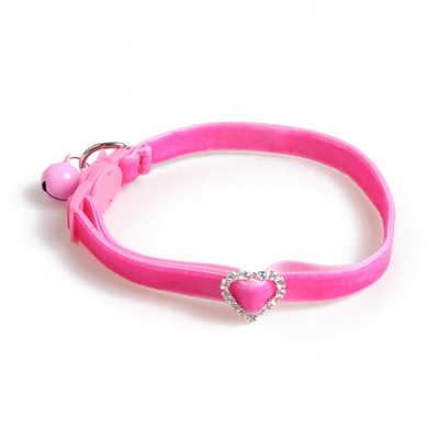 Valentīndienas kaķa kaklasiksna ar zvana rozā mīkstu, plūstošu audumu, regulējamu atdalāmu kaklasiksnu maziem vidēji lieliem kaķiem, suņiem, mājdzīvniekiem