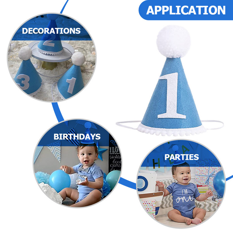 1. dzimšanas dienas cepure, mazuļa pirmā galvas saite, bērnu ballīšu cepures, galvassegas, foto rekvizīti, dekorēšana