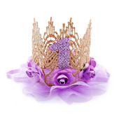 Nauja nėrinių tinklinė kepurė Kūdikio pirmojo gimtadienio vakarėlio karūnos princesės kepuraitės 1 metų vaikams Kūdikių kepuraitės gimtadienio galvos juostos papuošimas