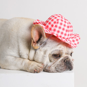 Καπέλα για σκύλους για κατοικίδια Κουτάβι κατοικίδια Αντιηλιακό καπέλο Μικρά μεσαία σκυλιά Γάτες Καπέλο ηλίου Αξεσουάρ εξωτερικού χώρου Σκύλος Χαριτωμένα καπέλα ντεκό καπέλο γαλλικού μπουλντόγκ