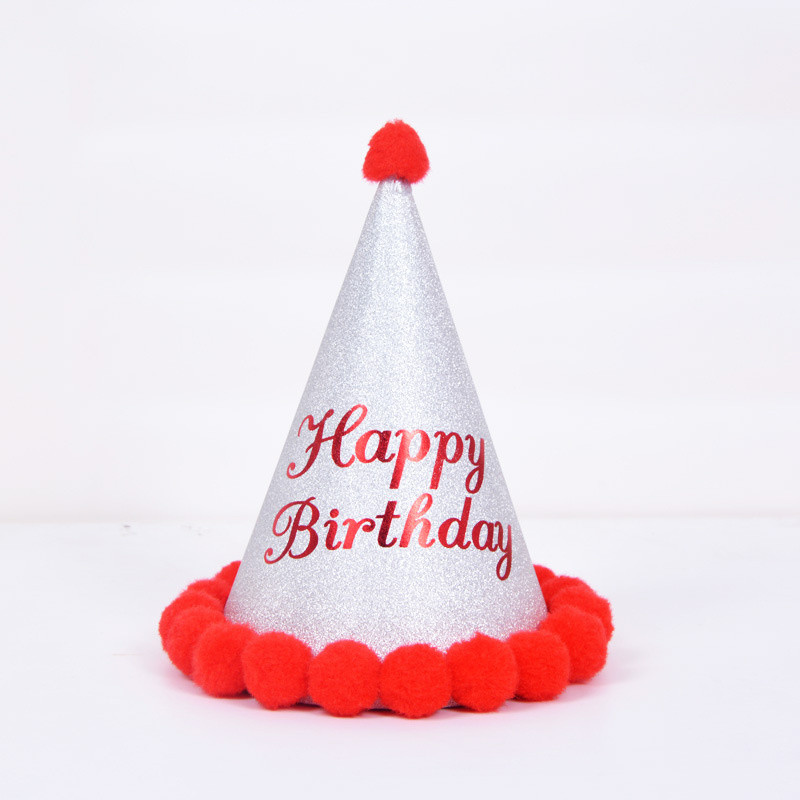Születésnapi buli dekoráció haj golyós buli sapka gyerekeknek felnőtt születésnapi öltöztető kellékek plüss golyós party születésnapi kalap nagykereskedés