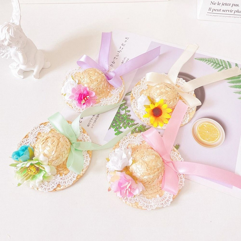 Modes mājdzīvnieku galvassegas Regulējamas mājdzīvnieku preces Mājdzīvnieku lentes Salmu cepure Suņu cepure Rekvizīti Cepure suns Saules cepure