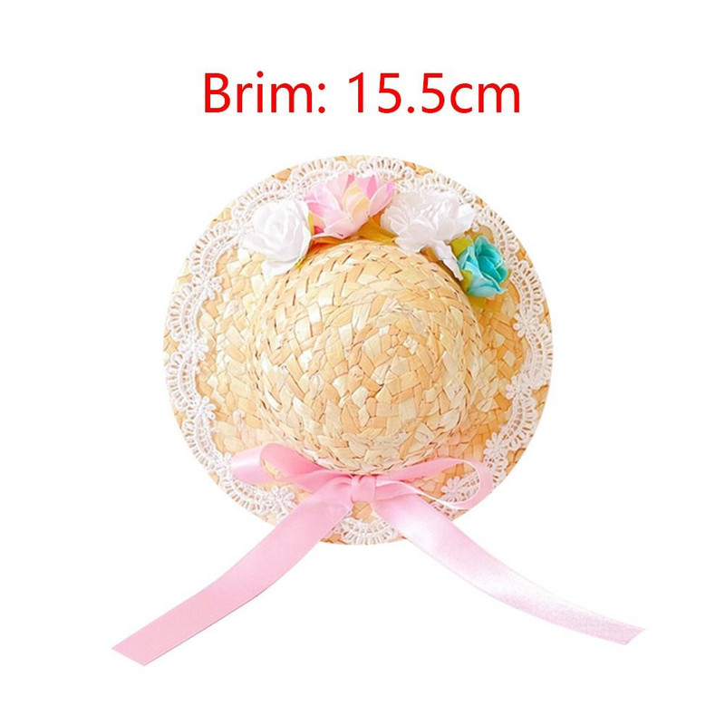 Modes mājdzīvnieku galvassegas Regulējamas mājdzīvnieku preces Mājdzīvnieku lentes Salmu cepure Suņu cepure Rekvizīti Cepure suns Saules cepure