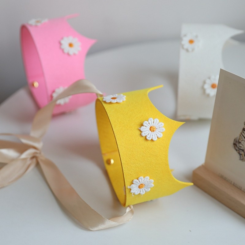 Ins Kids Daisy születésnapi parti korona sárga rózsaszín virágos sapka 3 4 5 6 7 8 9 éves baba zuhany napraforgó témájú születésnapi fejfedők