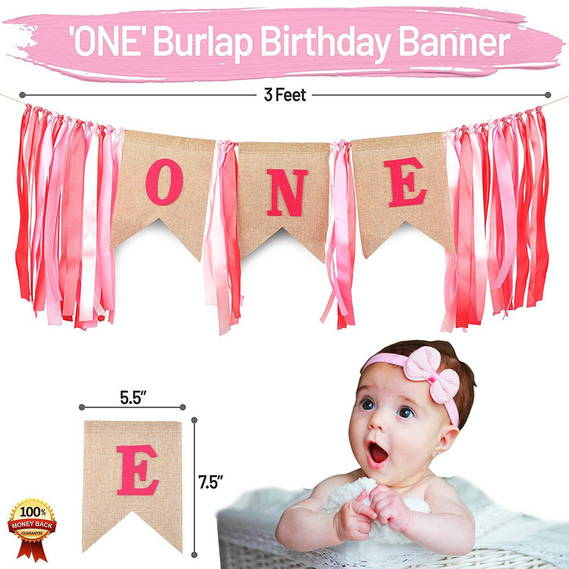 Rozes zieds 1 gadu veca zelta kroņa cepure Priecīgas princeses dzimšanas dienas ballītes dekors Bērnu mazuļa 1. cepure viena gada dzimšanas dienas foto rekvizītu cepure