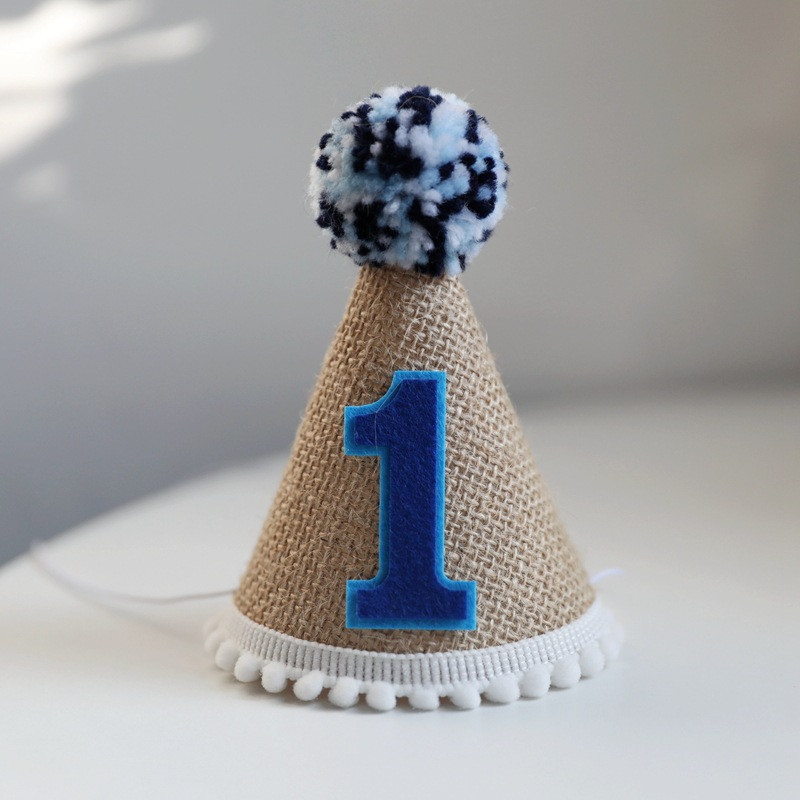 INS Kids Rozā pirmās dzimšanas dienas rupjš cepure 2. zila galvassega mājdzīvnieku ballītes dekorēšanai fotorekvizīti