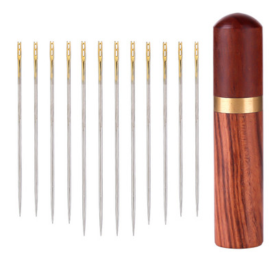 12 tk/komplekti pimenõelad, kuldsaba, mitme suurusega külgmised augud, majapidamises kasutatavad käsitsi õmblusnõelad koos hoiukastiga isetegemiseks