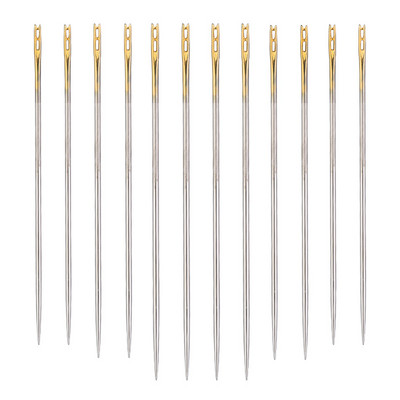 12 tk/komplekti pimenõelad, kuldsaba, mitme suurusega külgmised augud, majapidamises kasutatavad käsitsi õmblusnõelad koos hoiukastiga isetegemiseks