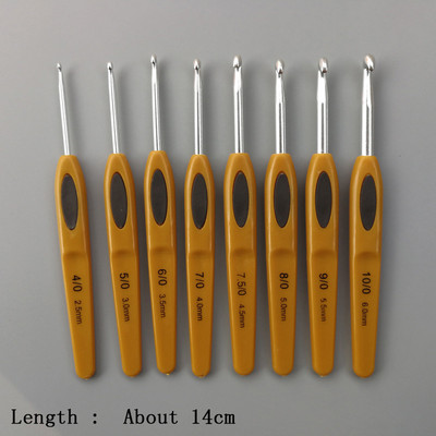 8 bucăți/set cârlige de tricotat ABS/aluminiu Accesorii de cusut Instrumente de țesut Mâner maro Cârlig auriu/alb Artizanat DIY Croșetare simplă
