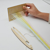 Koka stelles adāmmašīna Aušanas stelles rāmis DIY Trikotāžas rotaļlietas Vilnas aušanas stelles Roku darbs Mājsaimniecības koka adāmmašīna