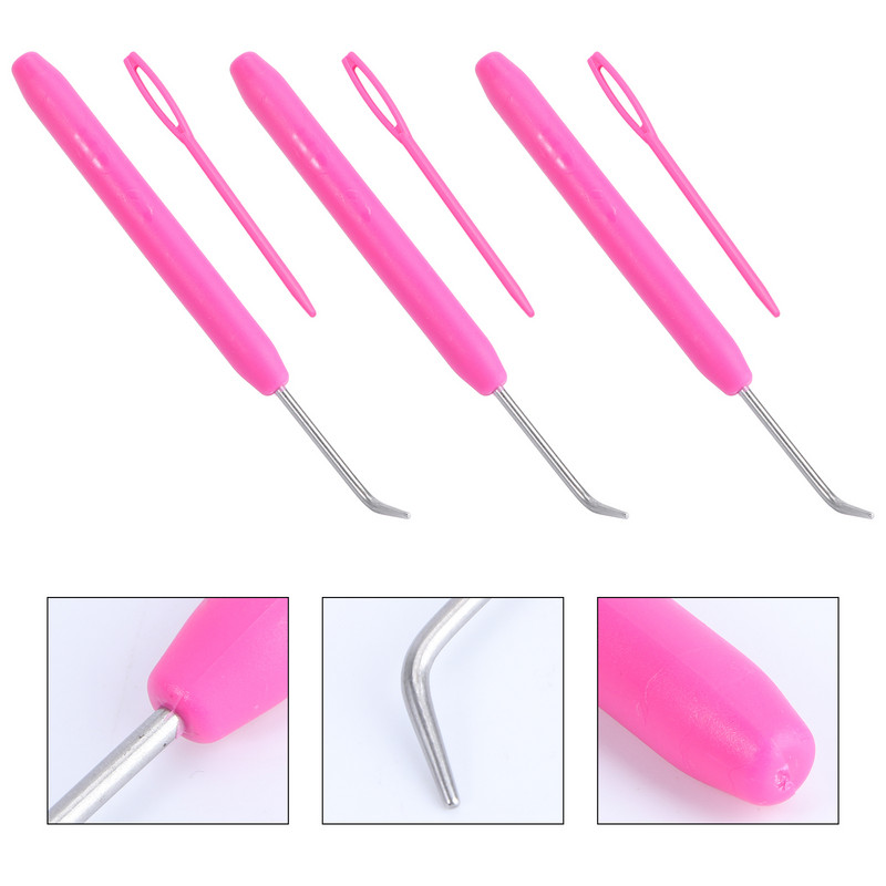 Βελονάκι Γάντζος βελόνας Πλεκτομηχανή Λαβή αργαλειού Εργονομική Πλεκτομηχανή Diy Σετ Εργαλείο Πλήρες Νήμα Αλουμίνιο Κόκκινο Γενειοφόρο Γάντζο