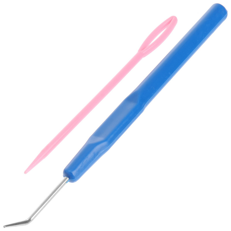 Βελονάκι Γάντζος βελόνας Πλεκτομηχανή Λαβή αργαλειού Εργονομική Πλεκτομηχανή Diy Σετ Εργαλείο Πλήρες Νήμα Αλουμίνιο Κόκκινο Γενειοφόρο Γάντζο