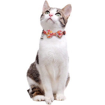 Най-новият котешки нашийник за Деня на благодарността със звънец и папийонка Пуешки тиквен модел Регулируеми предпазни нашийници за котенца за домашни любимци