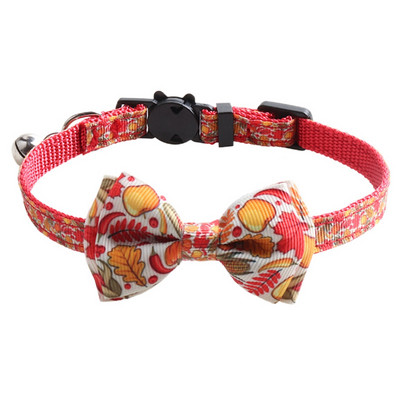 Jaunākā Pateicības dienas Breakaway kaķa kaklasiksna ar zvaniņu un tītara ķirbju raksta regulējamu drošības kaķēnu kaklasiksnu mājdzīvniekiem