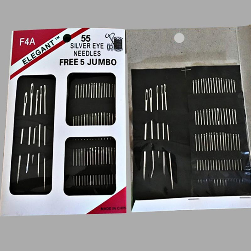 55 τμχ/Σετ για οικιακά DIY Χειροποίητα Αξεσουάρ Ραπτικής Βελόνες Διαφορετικά Μεγέθη Ανοξείδωτα Εργαλεία Ράμματα Χεριών Ασημί