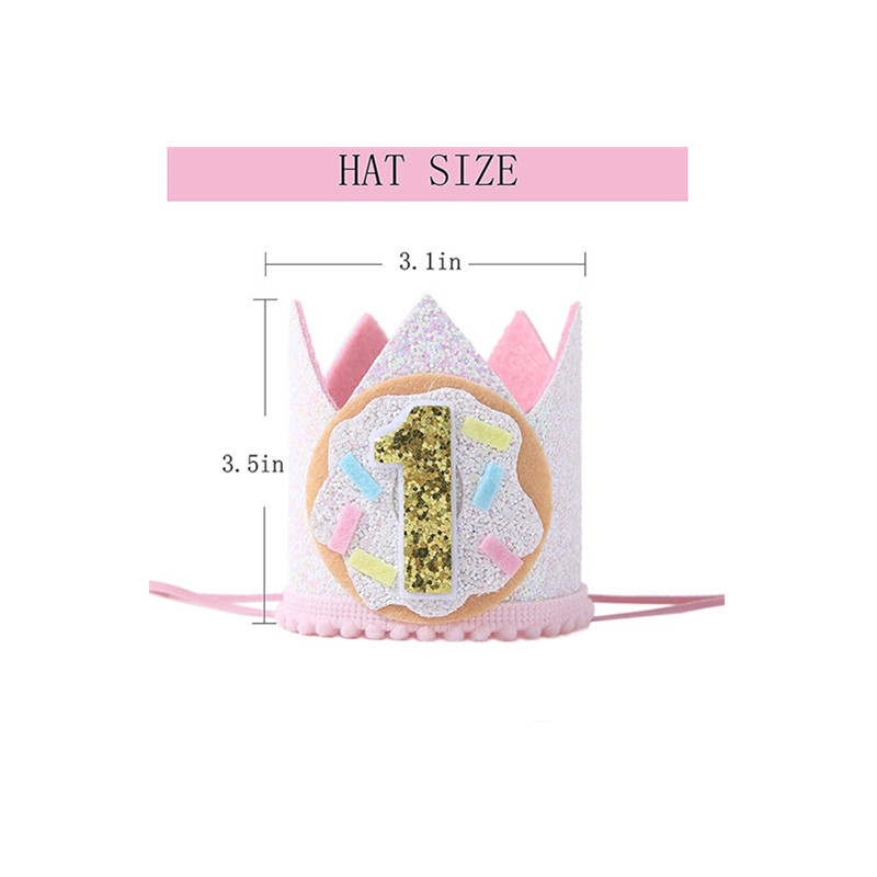 Pirmo bērnu virtulis dzimšanas dienas kronis One 1 2 3 4 5 6 Sweet Girl Pink Party Cepure Candy Party