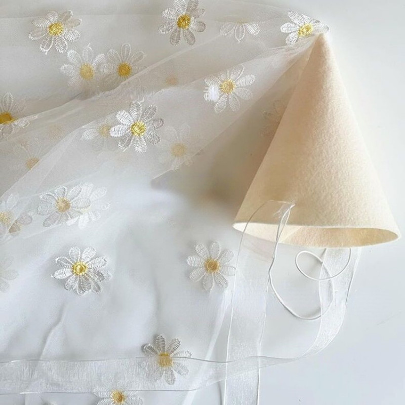 1 τμχ Νέο INS Baby Girl White Flower Καπέλο 1st Kids Birthday Cream Daisy Hat 100days Headwear Decoration