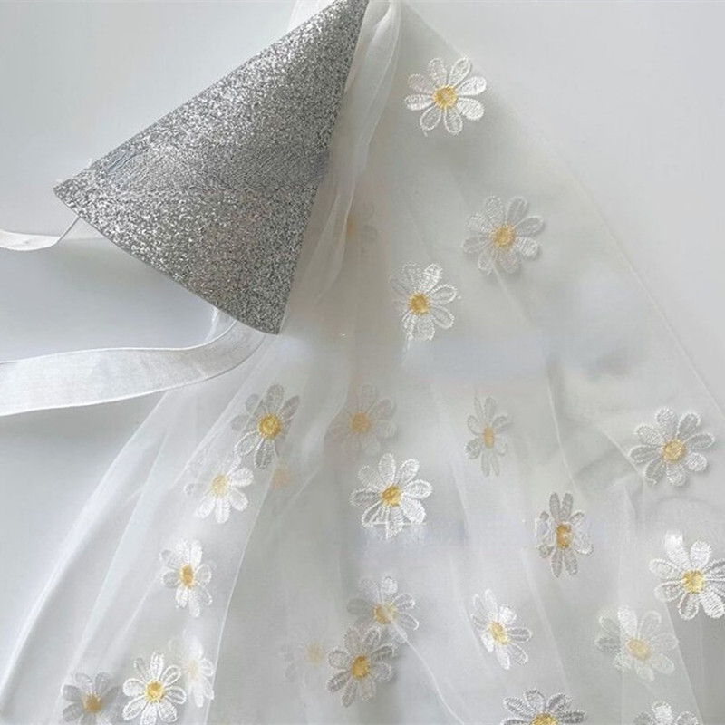 1 τμχ Νέο INS Baby Girl White Flower Καπέλο 1st Kids Birthday Cream Daisy Hat 100days Headwear Decoration