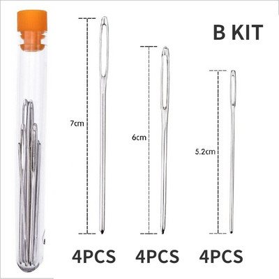 Knitters Wool Large Eye Blunt Needles Δερμάτινη βελόνα ραπτικής Χρυσή βελόνα κέντημα ταπετσαρία Εργαλεία ραπτικής χειρός Κιτ βελονάκι