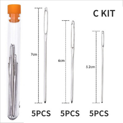 Knitters Wool Large Eye Blunt Needles Δερμάτινη βελόνα ραπτικής Χρυσή βελόνα κέντημα ταπετσαρία Εργαλεία ραπτικής χειρός Κιτ βελονάκι