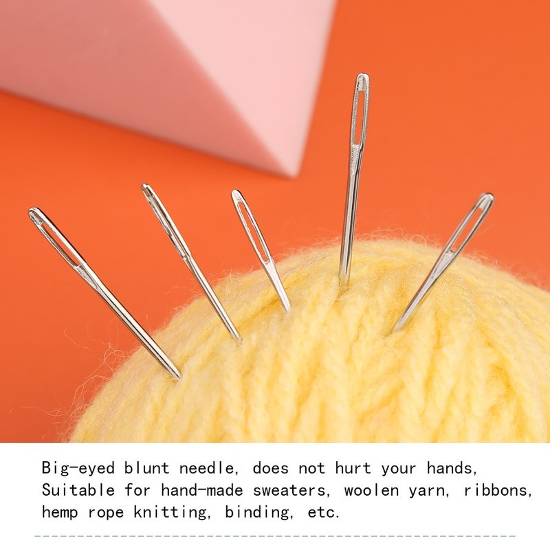 Knitters Wool Large Eye Blunt Needles Δερμάτινη βελόνα ραπτικής Χρυσή βελόνα κέντημα ταπετσαρία Εργαλεία ραπτικής χειρός Κιτ βελονάκι