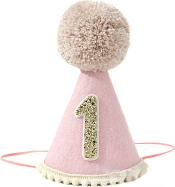 1 τμχ INS First Kids Pink Daisy Birthday Hat Baby Shower Μπλε Κόκκινο μονόχρωμο καπέλο για πάρτι για αγόρι φωτογραφικά στηρίγματα