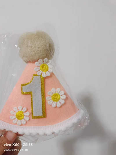 1 db INS First Kids Rózsaszín százszorszép születésnapi sapka babazuhany kék piros egyszínű party sapka lány fiú fotó kellékek