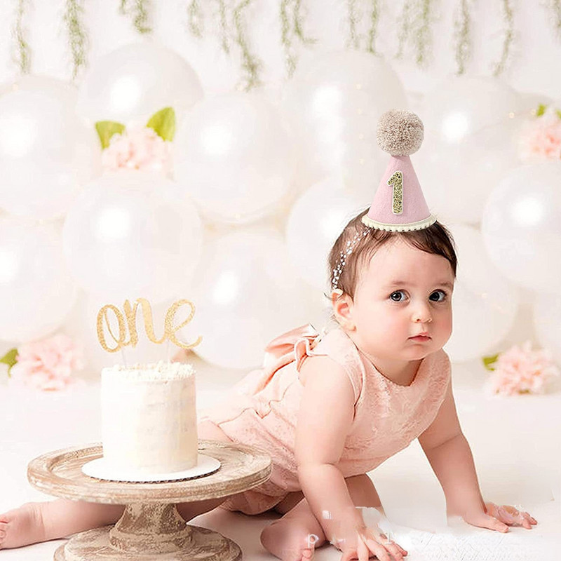 1 db INS First Kids Rózsaszín százszorszép születésnapi sapka babazuhany kék piros egyszínű party sapka lány fiú fotó kellékek