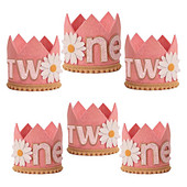 1 gab. Bērnu dušas piederumi Mazai meitenītei, neaustas ballītes kronis mazās margrietiņas dzimšanas dienā ar diviem ziediem