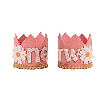 1 τμχ Προμήθειες Baby Shower Μικρό κορίτσι Non Woven One Party Crown little Daisy Birthday Two Flower Headwear