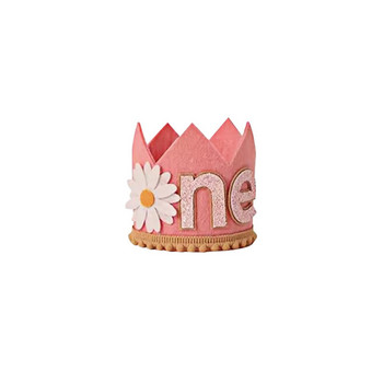 1 τμχ Προμήθειες Baby Shower Μικρό κορίτσι Non Woven One Party Crown little Daisy Birthday Two Flower Headwear