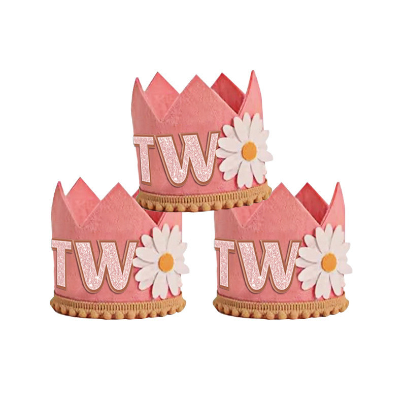 1 gab. Bērnu dušas piederumi Mazai meitenītei, neaustas ballītes kronis mazās margrietiņas dzimšanas dienā ar diviem ziediem