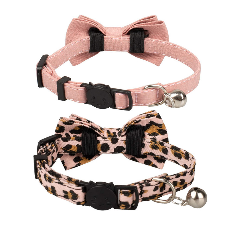 Kaķu kaklasiksna Breakaway ar Bell Bowtie pamata vienkrāsas kakla siksnām ar ātri noņemamu sprādzi, vienkāršu un klasisku rakstu