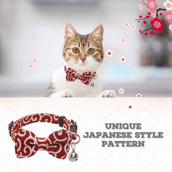 2020 Παπιγιόν κολάρο γάτας με ρυθμιζόμενο γιακά με κουδούνι ιαπωνικό στυλ Ninja για γάτες Kitty Kitten Puppy