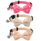 Regulējama kaķa kaklasiksna ar zvaniņu atdalāmu kaķēnu mazo kucēnu drošības tauriņu masīva kāzu pamata krāsa, krēmkrāsas un rozā un rozā sarkana