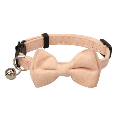 Regulējama kaķa kaklasiksna ar zvaniņu atdalāmu kaķēnu mazo kucēnu drošības tauriņu masīva kāzu pamata krāsa, krēmkrāsas un rozā un rozā sarkana