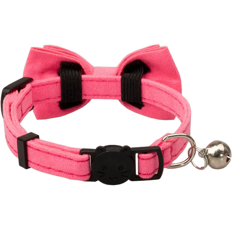 Regulējama kaķa kaklasiksna ar zvaniņu atdalāmu kaķēnu mazo kucēnu drošības tauriņu masīva kāzu pamata krāsa, krēmkrāsas un rozā un rozā sarkana
