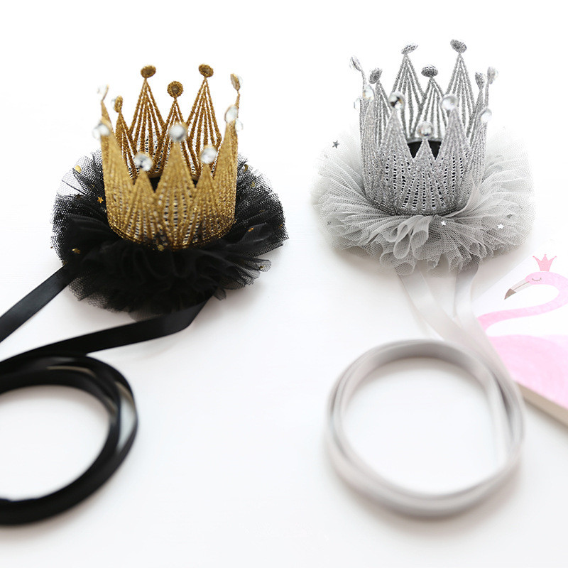 1 gab. Dzimšanas dienas zelta mežģīņu kroņa galvas lente, meitenes galvassega, bērnu vāciņš, bērnu duša, dzimšanas dienas cepures ballītes kroņa dzimšanas dienas fotografēšanai