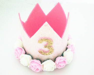 Κορίτσι πρώτο καπέλο γενεθλίων Flower Party Crown One 2ο 3ο Αριθμός 1 2 3 Λευκά καπέλα γενεθλίων Baby Priness Hair Headband