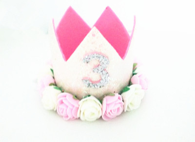 Κορίτσι πρώτο καπέλο γενεθλίων Flower Party Crown One 2ο 3ο Αριθμός 1 2 3 Λευκά καπέλα γενεθλίων Baby Priness Hair Headband