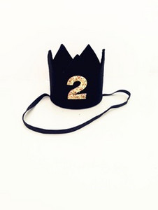 Αγόρι & Κορίτσι Πρώτα Γενέθλια Κορώνα Ροζ Κίτρινο Γκρι Μωβ Λευκό 1ο Ένα 2ο Αριθμό Τριών ετών Αριθμός Γενέθλια Καπέλο Παιδική Κεφαλόδεσμος