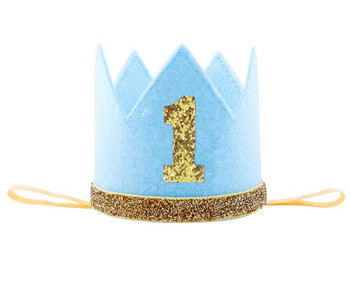 Αγόρι & Κορίτσι Πρώτα Γενέθλια Κορώνα Ροζ Κίτρινο Γκρι Μωβ Λευκό 1ο Ένα 2ο Αριθμό Τριών ετών Αριθμός Γενέθλια Καπέλο Παιδική Κεφαλόδεσμος