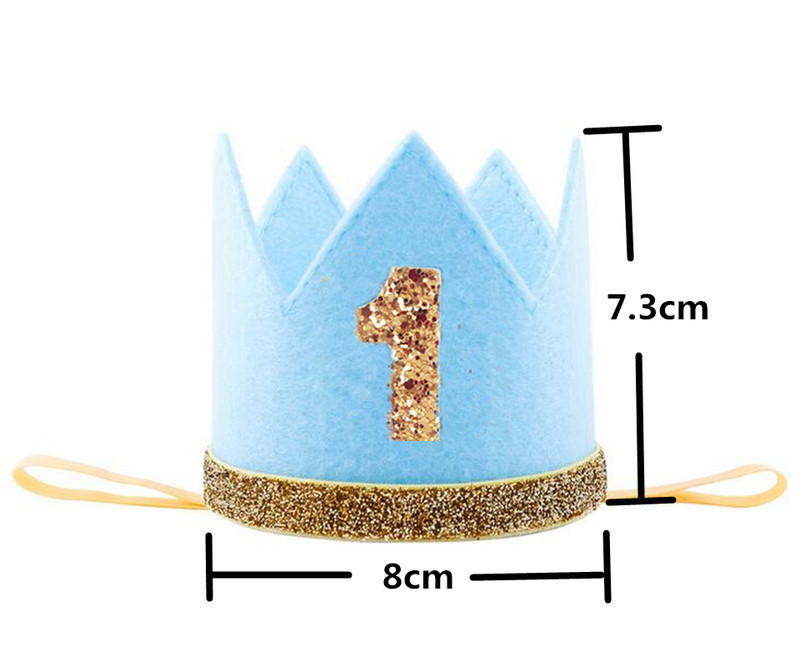 Αγόρι & Κορίτσι Πρώτα Γενέθλια Κορώνα Ροζ Κίτρινο Γκρι Μωβ Λευκό 1ο Ένα 2ο Αριθμό Τριών ετών Αριθμός Γενέθλια Καπέλο Παιδική Κεφαλόδεσμος