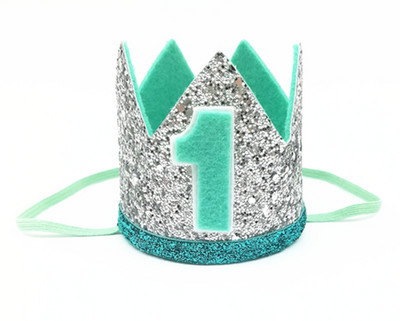 Zēnu pirmās dzimšanas dienas sudraba zils kronis bērniem zeltaini zils 1. dzimšanas dienas zēna tērps kūkai Smash Smash Sparkle Royal dzimšanas dienas ballītes cepure