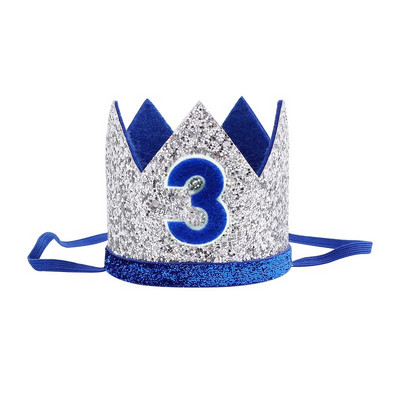 Zēnu pirmās dzimšanas dienas sudraba zils kronis bērniem zeltaini zils 1. dzimšanas dienas zēna tērps kūkai Smash Smash Sparkle Royal dzimšanas dienas ballītes cepure